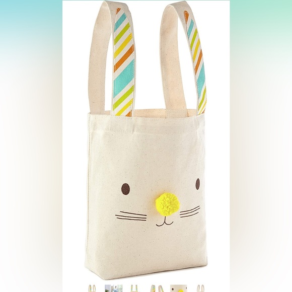 NWT Set of 2 Hallmark Bunny Canvas Tote Bag - Picture 2 of 9